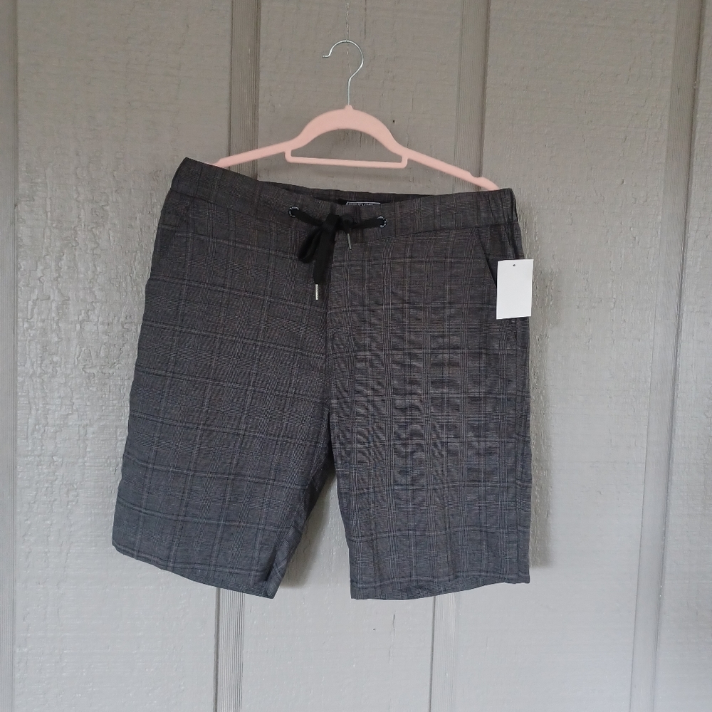 Ezekiel Plaid Short Men Size 33 Cotton Linen Drawstring